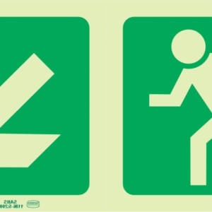 Running Man Down Left sign 200mm x 100mm