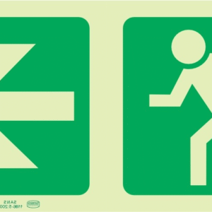 Running man arrow Left sign 200mm x 100mm